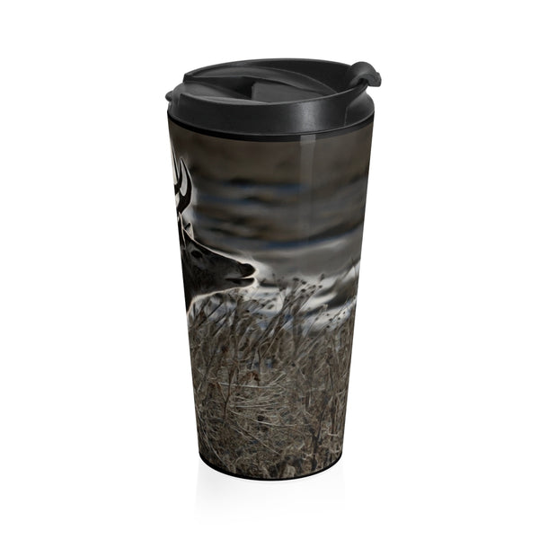 Mule deer buck travel coffee mug