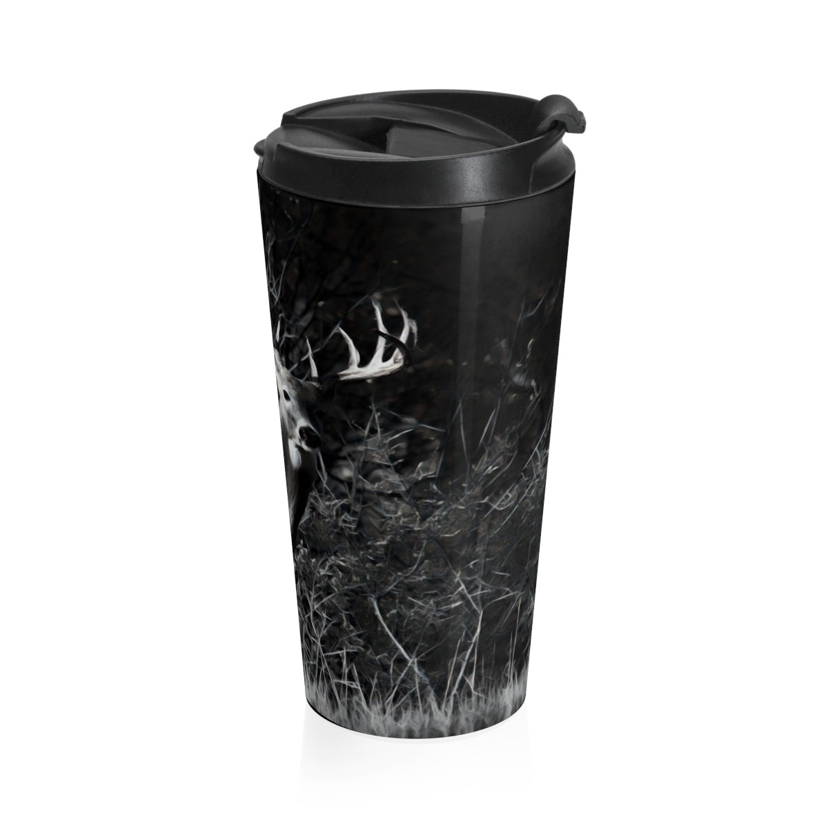 WHITETAIL DEER BLACK 20oz COFFEE MUG