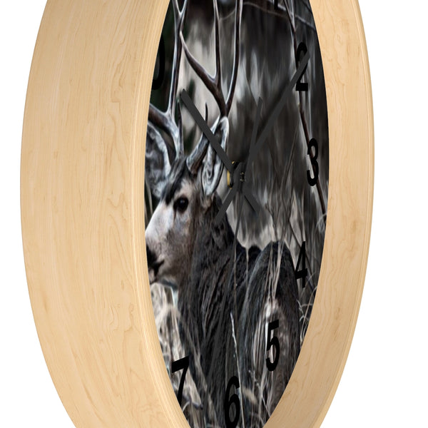 rocky mountain mule deer wall clock