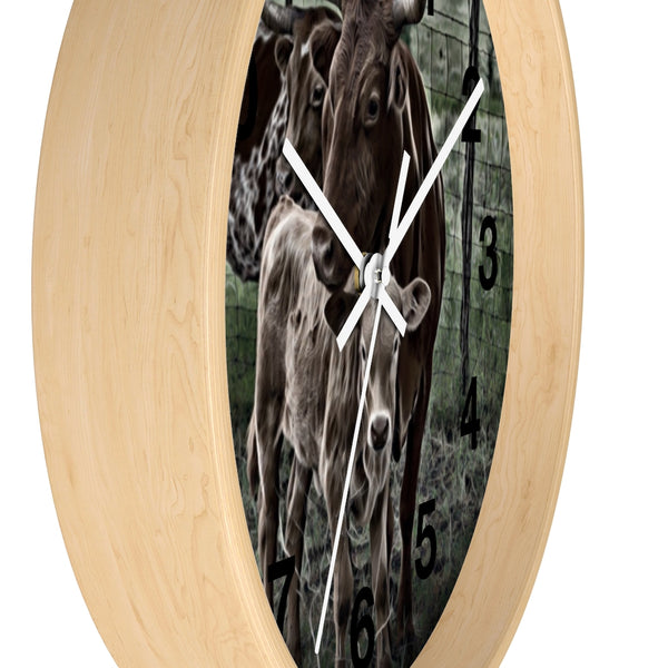 Long horn cow wall clock perfect for farm house decor