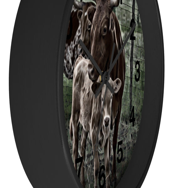 Long horn calf wall clock perfect farmhouse wall decor