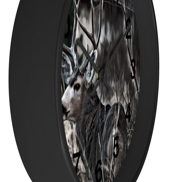 rocky mountain mule deer wall clock