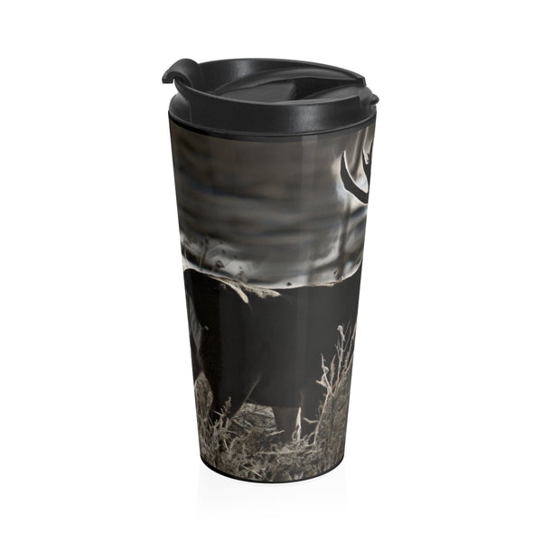 Mule deer hunting travel coffee mug