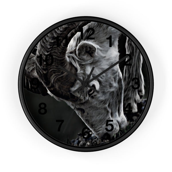 dall rams in the mountain wall clock
