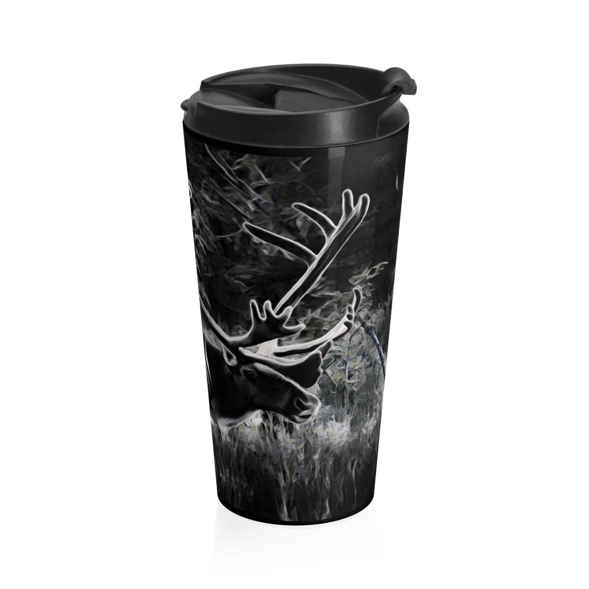 Deer Black Tumbler Cup with Handle