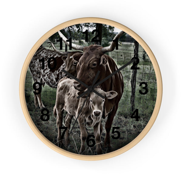 Long horn cow wall clock perfect for farm house decor