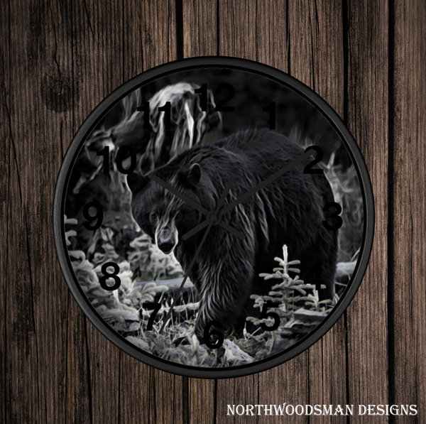 Black Bear Wall Clock by Northwoodsman Designs