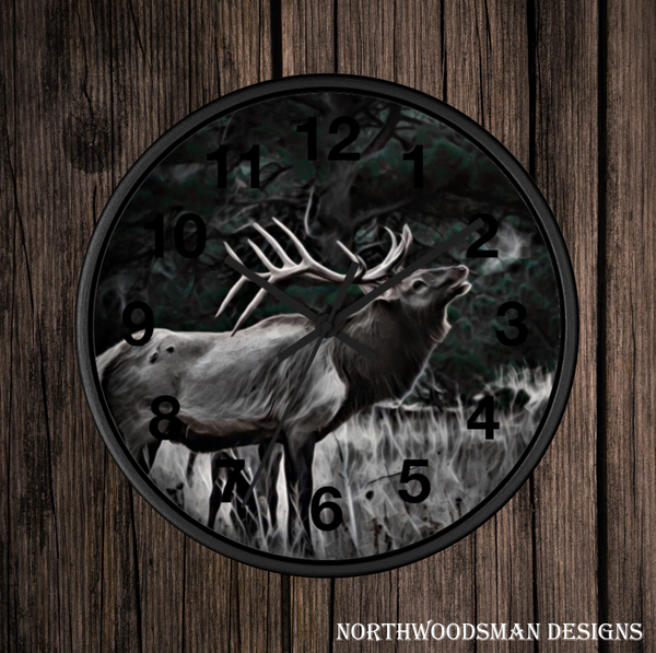 bull elk wall clock perfect for any cabin in the mountains