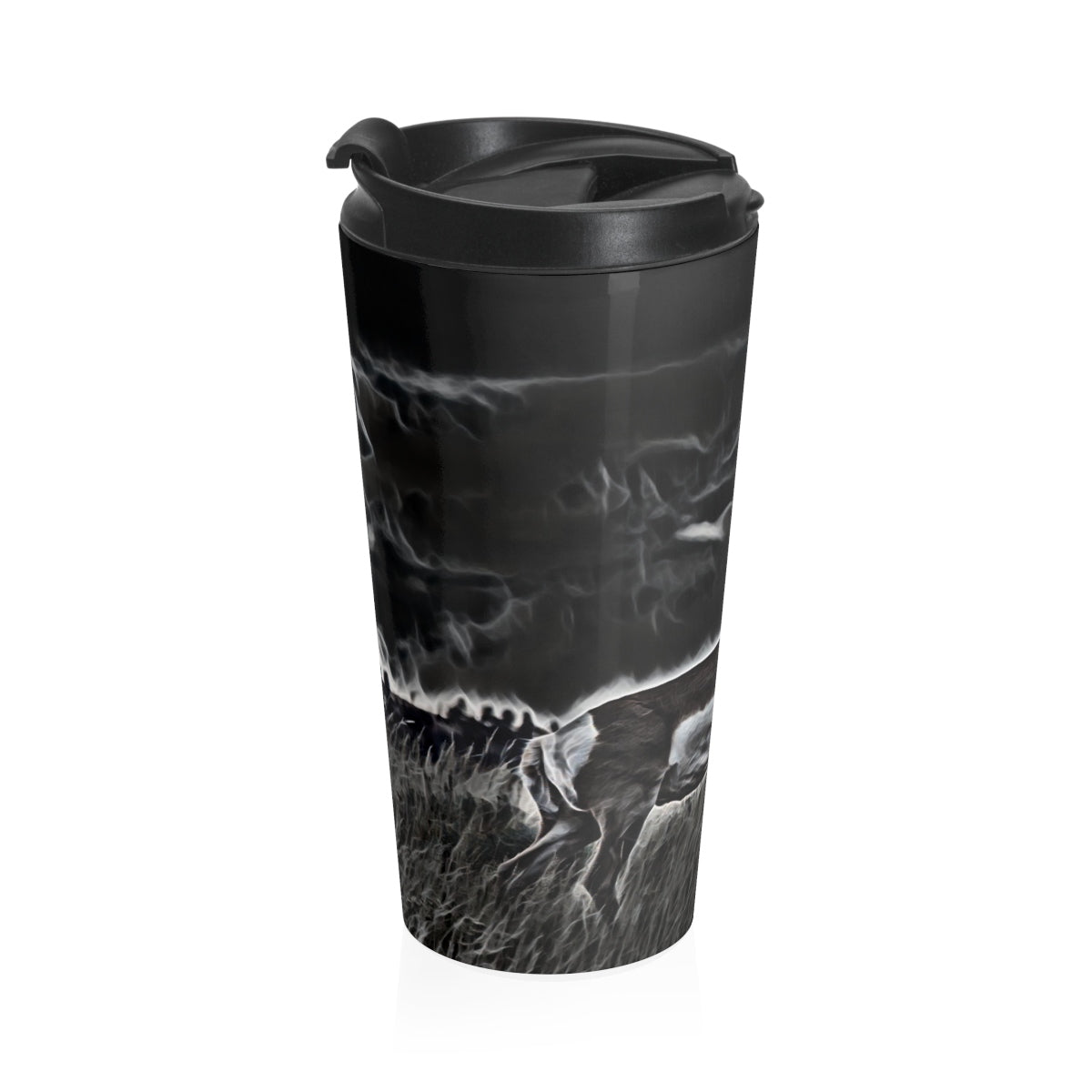 Deer Black Tumbler Cup with Handle