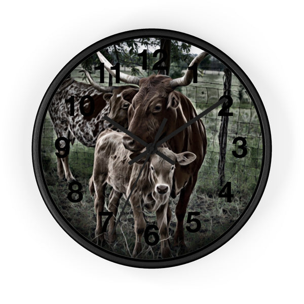 Long horn cow wall clock perfect for farm house decor