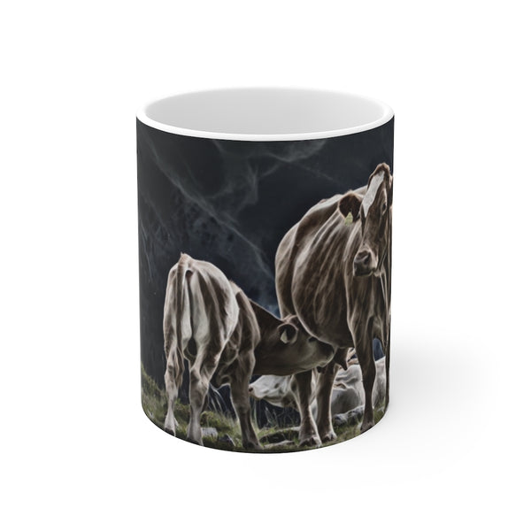 Cows In Mountains Coffee Mug