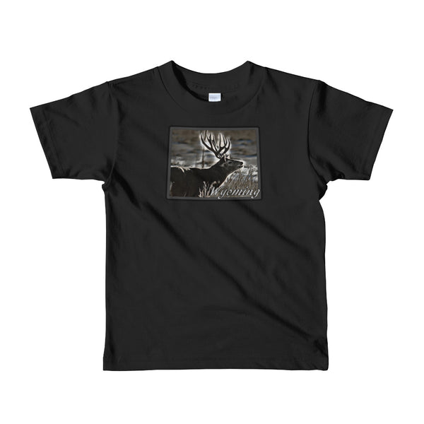 Wyoming Mule Deer Short Sleeve Kids T-Shirt
