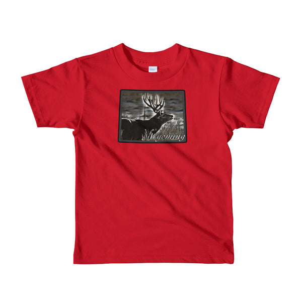 Wyoming Mule Deer Short Sleeve Kids T-Shirt