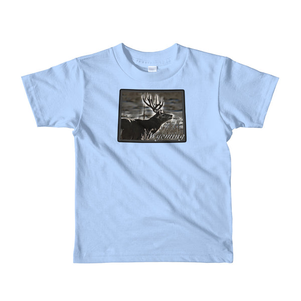 Wyoming Mule Deer Short Sleeve Kids T-Shirt