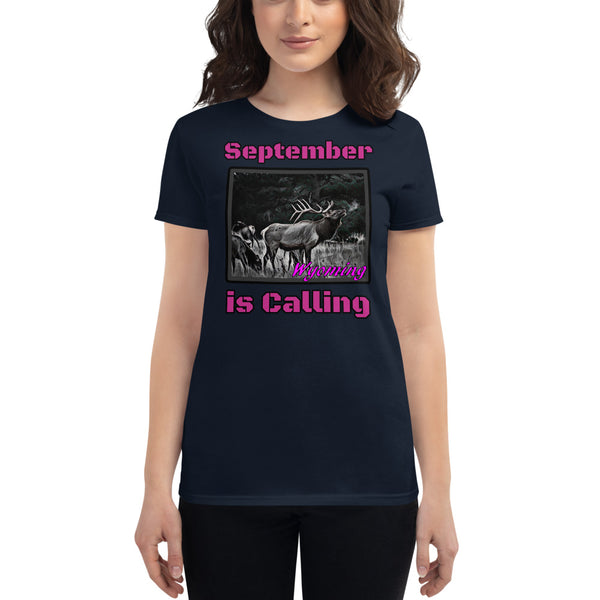 Wyoming Elk Hunting Women's Short Sleeve T-Shirt