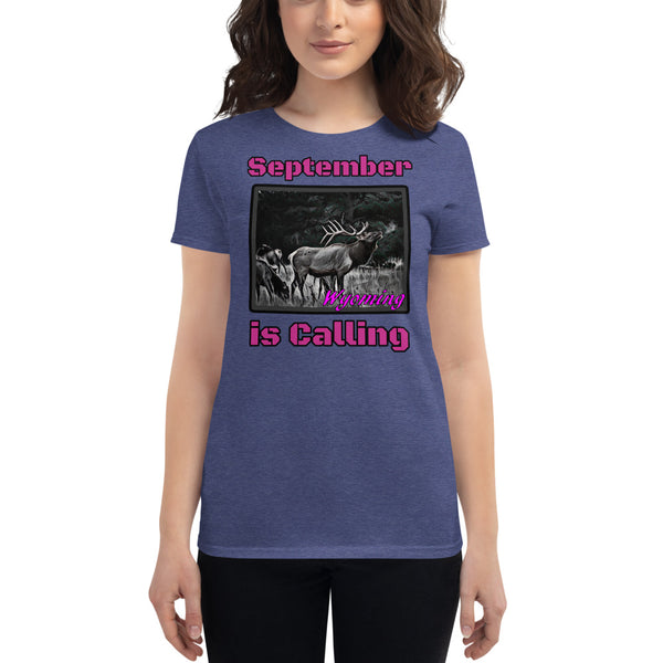 Wyoming Elk Hunting Women's Short Sleeve T-Shirt