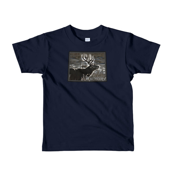 Wyoming Mule Deer Short Sleeve Kids T-Shirt