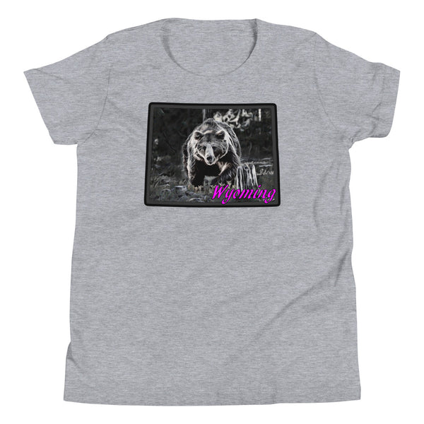 Wyoming Bear Youth Girls Short Sleeve T-Shirt