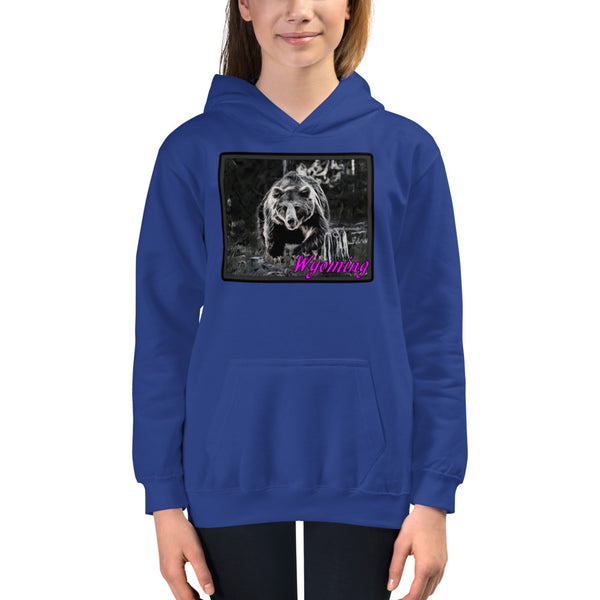 Wyoming Bear Youth Girls Hoodie
