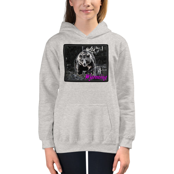 Wyoming Bear Youth Girls Hoodie