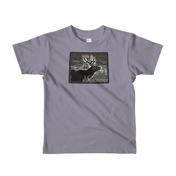 Wyoming Mule Deer Short Sleeve Kids T-Shirt