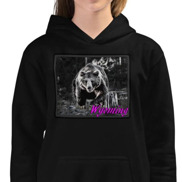 Wyoming Bear Youth Girls Hoodie