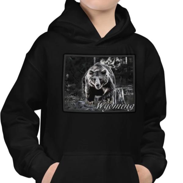 Wyoming Bear Kids Hoodie