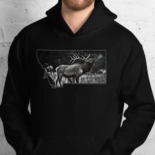 Montana Elk Hooded Sweatshirt