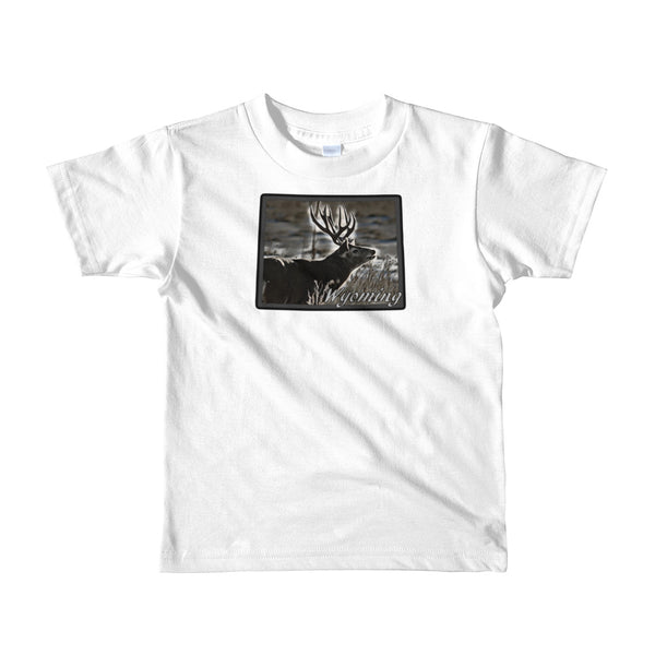 Wyoming Mule Deer Short Sleeve Kids T-Shirt