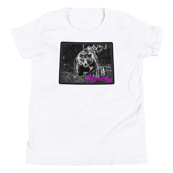Wyoming Bear Youth Girls Short Sleeve T-Shirt