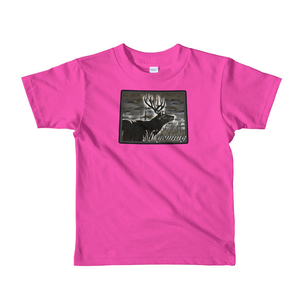Wyoming Mule Deer Short Sleeve Kids T-Shirt