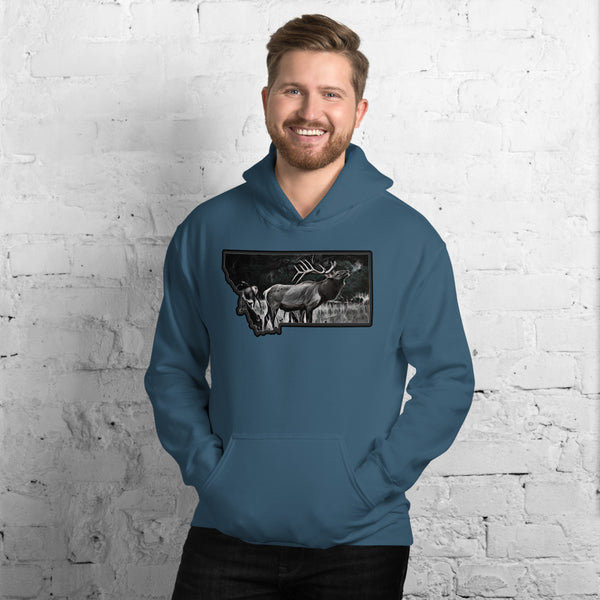 Montana Elk Hooded Sweatshirt