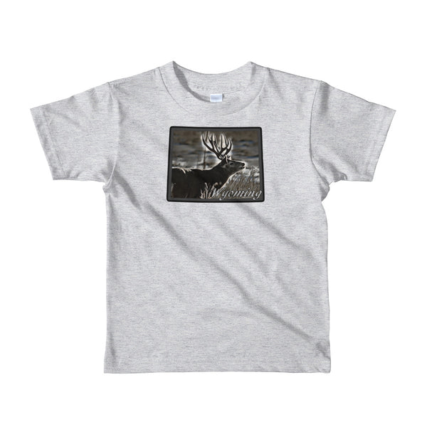 Wyoming Mule Deer Short Sleeve Kids T-Shirt
