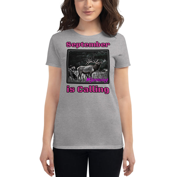 Wyoming Elk Hunting Women's Short Sleeve T-Shirt