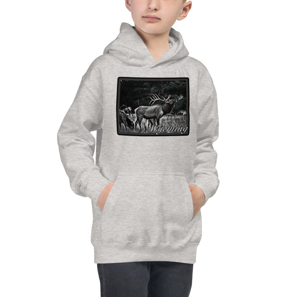 Wyoming Elk Kids Hoodie