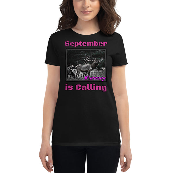 Wyoming Elk Hunting Women's Short Sleeve T-Shirt