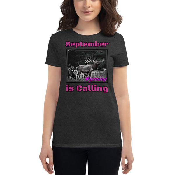 Wyoming Elk Hunting Women's Short Sleeve T-Shirt
