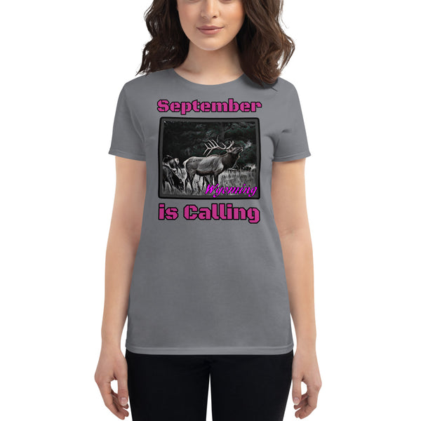 Wyoming Elk Hunting Women's Short Sleeve T-Shirt