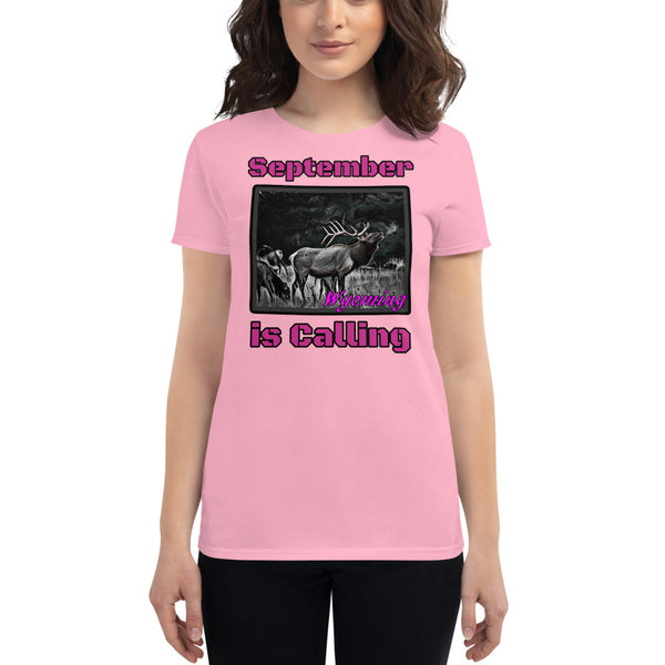 Wyoming Elk Hunting Women's Short Sleeve T-Shirt