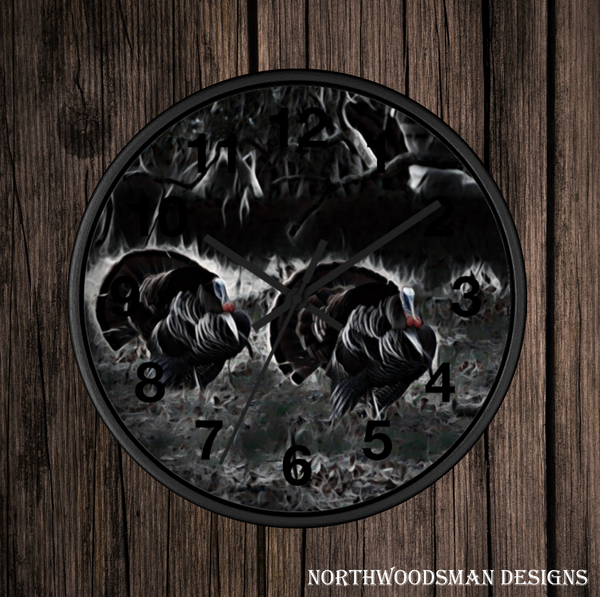 spring turkey wall clock perfect for any cabin in the mountains