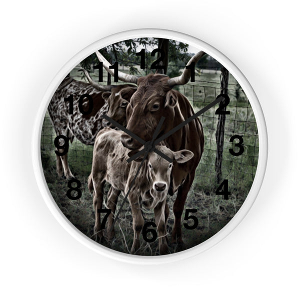Long horn cow wall clock perfect for farm house decor