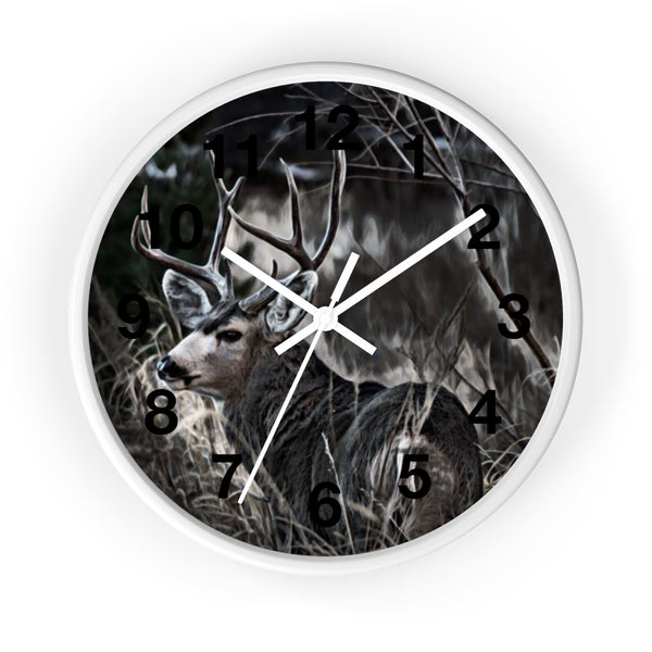 mule deer hunting wall clock