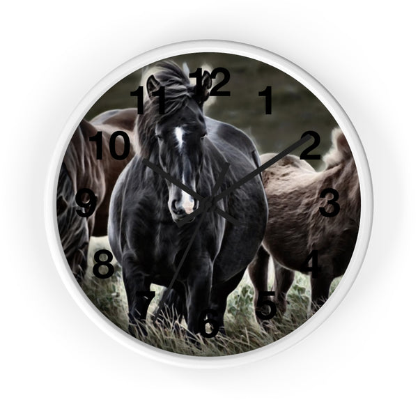 Horses wall clock perfect for horse girls bedroom