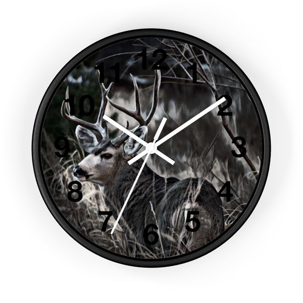 mule deer hunting wall clock