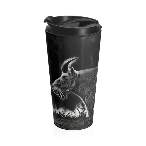 Mountain goat travel coffee mug