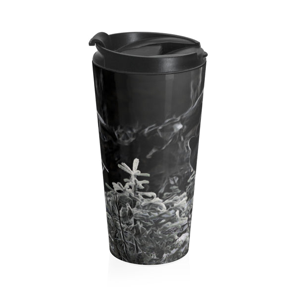 Black bear wildlife coffee mug, stainless steel travel mug