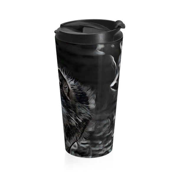 Wolf mug, wildlife travel coffee mug