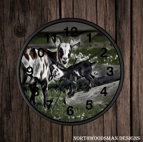 Cute baby goat wall clock perfect for your farm house
