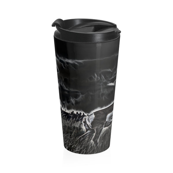 Prong horned travel coffee mug