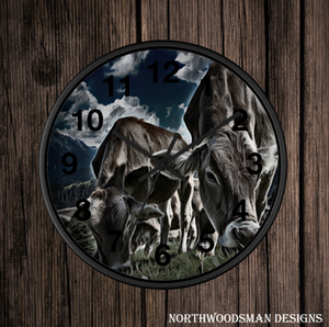Cow wall clock perfect for any farm house